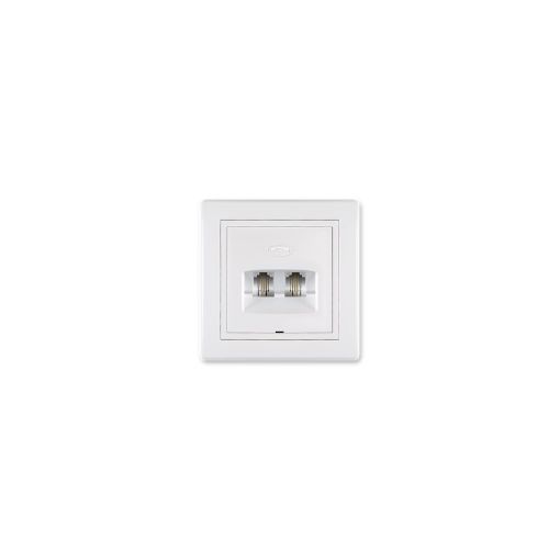 Slika PRESTIGE Priključnica Telefonska 2xRJ12 6/2 BELA - 611.000