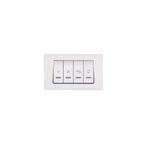 Slika MODE Sklopka za kupatilo sa indikacijom 2x10+2x16A/250V - horiz. Bela - 66913.00