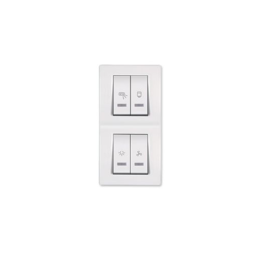 Slika MODE Sklopka za kupatilo sa indikacijom 2x10+2x16A/250V - vertik. Bela - 66914.00