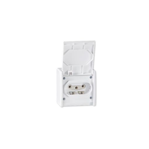 Slika POWER Prikljucnica Tropolna (za na zid) sa porc. jezgrom IP44, bela - 243.00