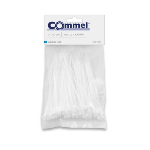 Slika Vezica Commel 2.5 x 100 - Bela (100) / 365-101