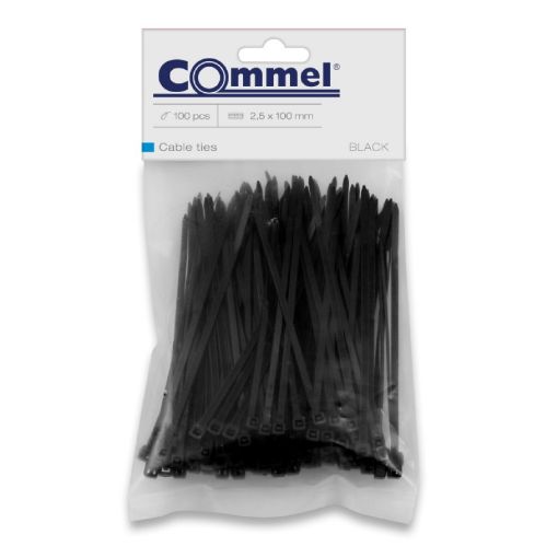 Slika Vezica Commel 2.5 x 100 - Crna (100) / 365-102