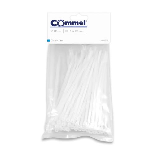 Slika Vezica Commel 3.5 x 150 - Bela (100) / 365-111