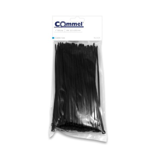 Slika Vezica Commel 3.5 x 200 - Crna (100) / 365-114