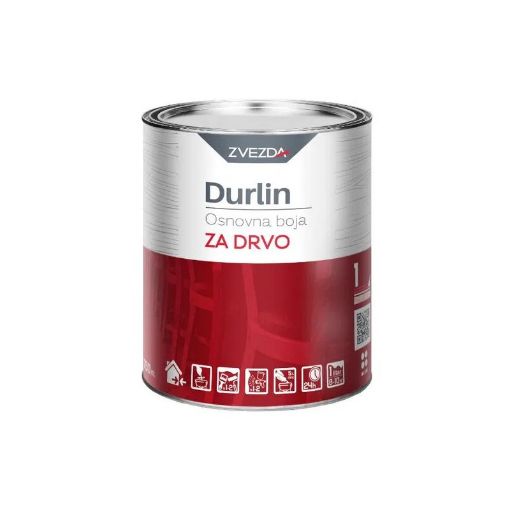 Slika DURLIN Osnovna boja za drvo - bela  0.75 lit