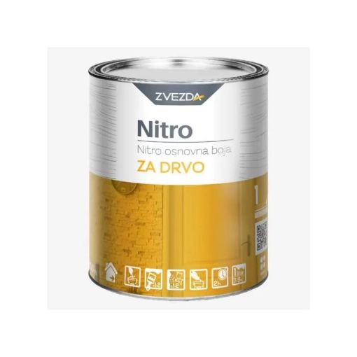 Slika ZVEZDA Nitro osnovna boja za drvo - bela  0.75 lit