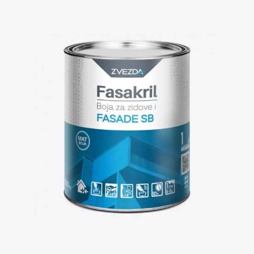Slika FASAKRIL Boja za zidove i fasade SB (na bazi rastvarača)  5 lit