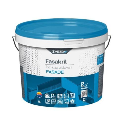 Slika FASAKRIL Boja za zidove I fasade (na bazi vode)  15 lit